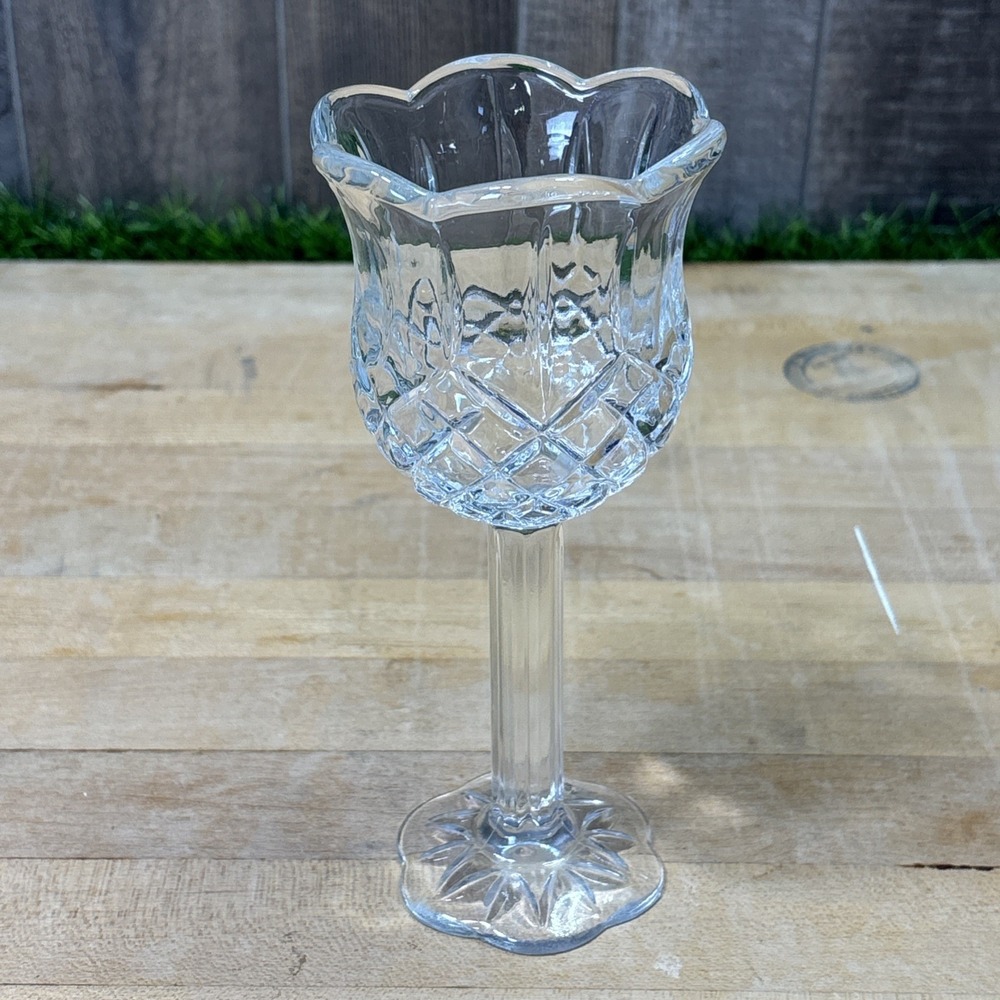 Vintage HOMCO 7" Clear Glass Tulip Votive Candle Holder Home Interiors